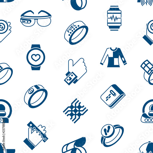 Digital vector wearable technology icons set
