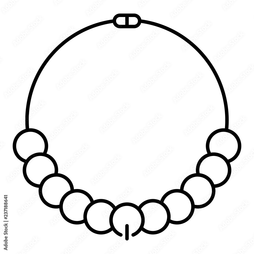 Obraz premium Fashion pearl necklace icon. Outline fashion pearl necklace vector icon for web design isolated on white background