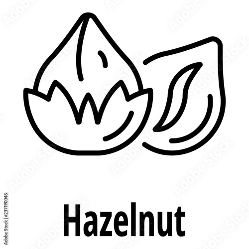 Hazelnut icon. Outline hazelnut vector icon for web design isolated on white background