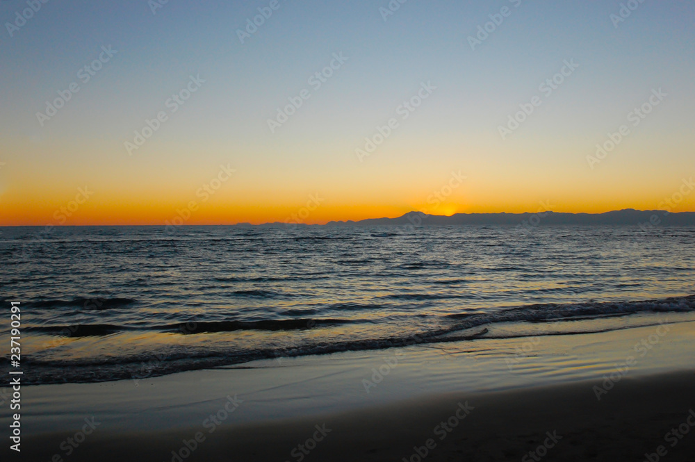 Sunset over the Mediterranean Sea near the Side
