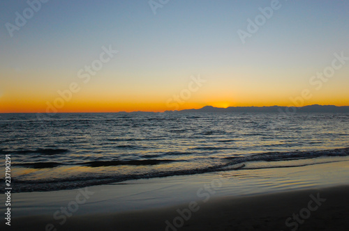 Fototapeta Naklejka Na Ścianę i Meble -  Sunset over the Mediterranean Sea near the Side