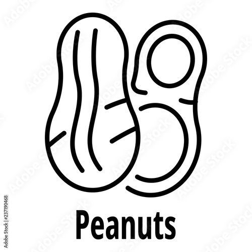 Peanuts icon. Outline peanuts vector icon for web design isolated on white background