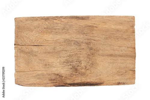 Old wood  plank  isolated on white background