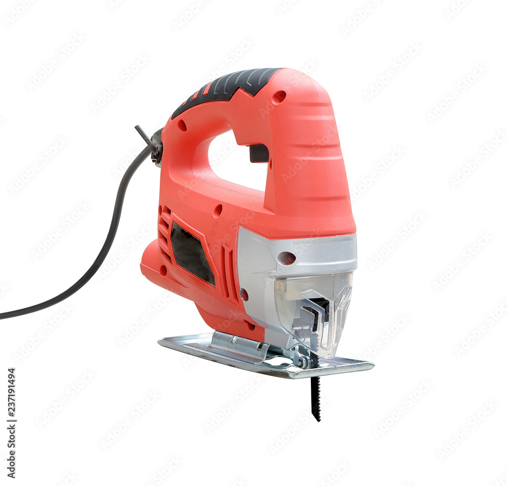 Electric jig saw machine isolated on white Electric jig saw machine isolated on white