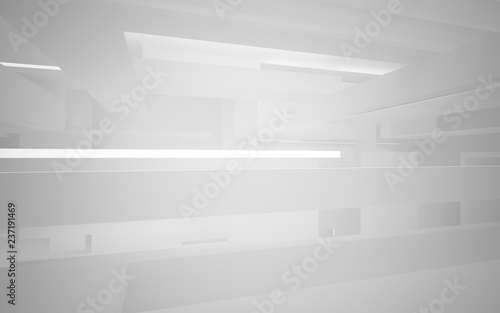 Wallpaper Mural Abstract white interior highlights future. Architectural background. 3D illustration and rendering Torontodigital.ca
