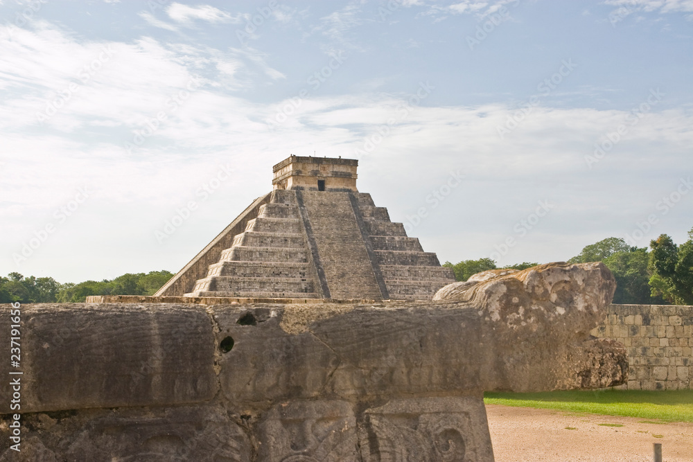 El Castillo pyramid in Chichen Itza, Yucatan, Mexico.