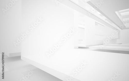 Wallpaper Mural Abstract white interior highlights future. Architectural background. 3D illustration and rendering Torontodigital.ca