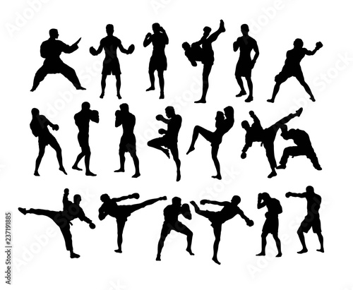 Martial Art Silhouettes, art vector design © martinussumbaji