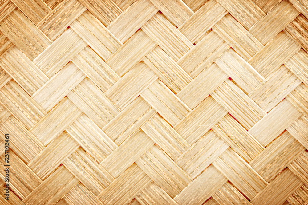 close up woven bamboo pattern background