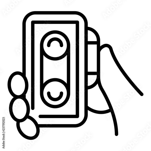 Audio voice recorder icon. Outline audio voice recorder vector icon for web design isolated on white background