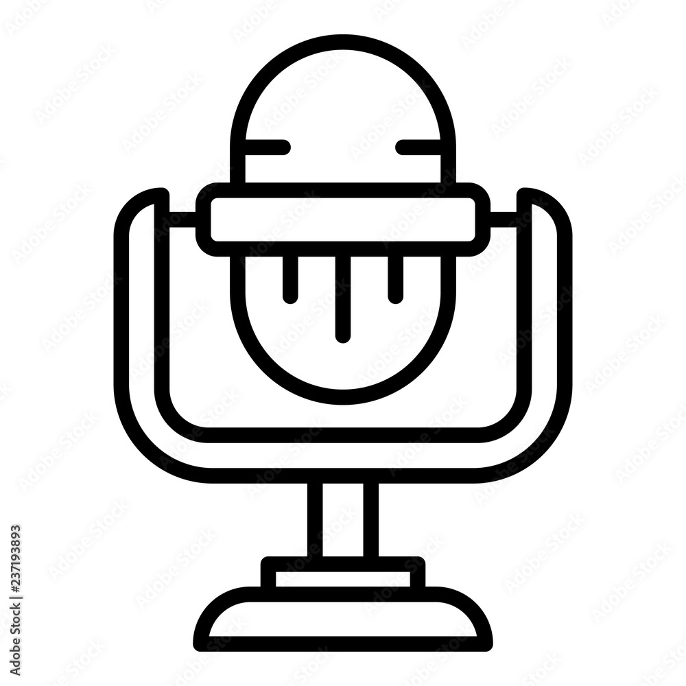 Studio microphone icon. Outline studio microphone vector icon for web design isolated on white background Studio microphone icon. Outline studio microphone vector icon for web design isolated on white background