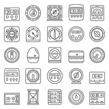 Time measure icon set. Outline set of time measure vector icons for web design isolated on white background