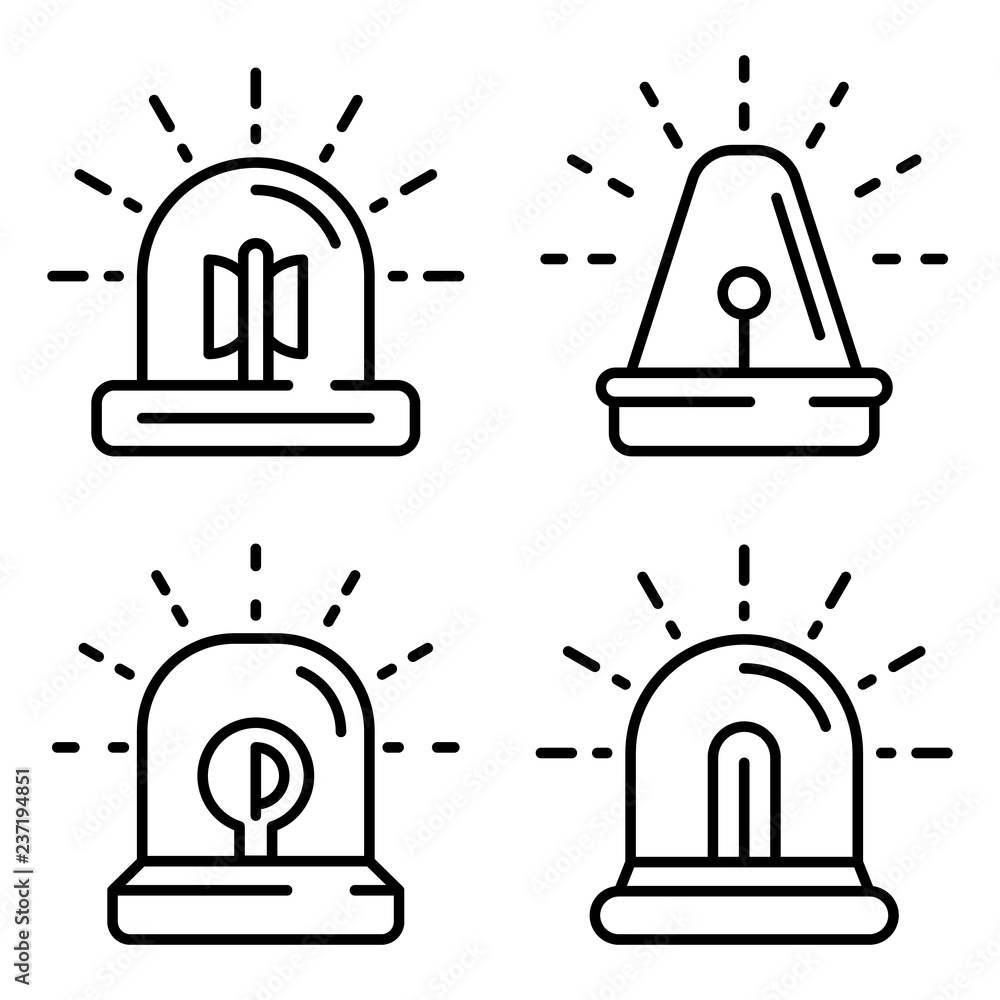 Flasher icon set. Outline set of flasher vector icons for web design isolated on white background Flasher icon set. Outline set of flasher vector icons for web design isolated on white background