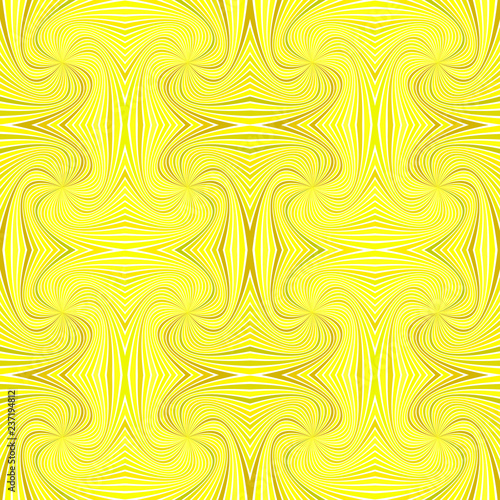Yellow seamless psychedelic abstract spiral ray burst stripe pattern background - vector graphic design