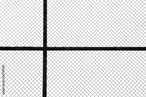 the cage metal net on white background