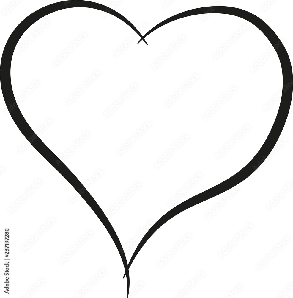 Ein Herz - einfache Linie in schwarz, tattoo, minimalistisch