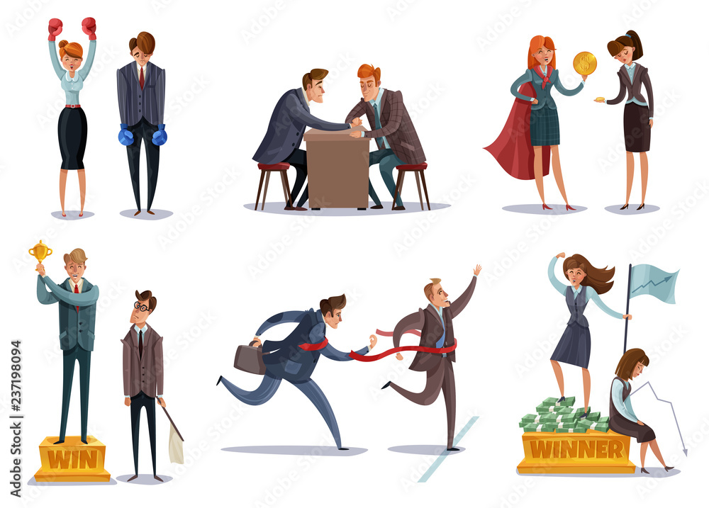 Business Competitions Doodle Set Business Competitions Doodle Set