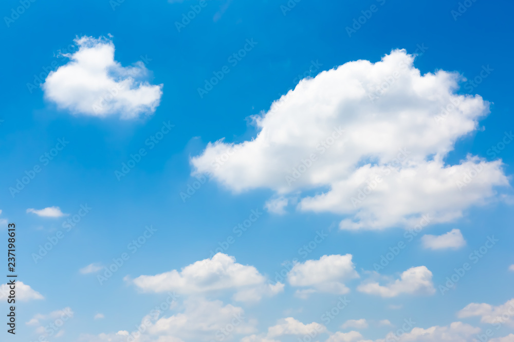Blue sky with fluffy of clouds