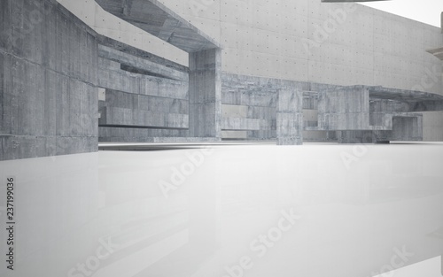 Fototapeta Naklejka Na Ścianę i Meble -  Abstract interior of  concrete. Architectural background. 3D illustration and rendering
