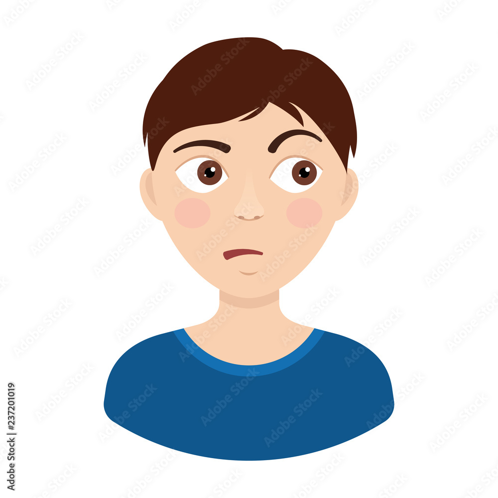 Surprised boy vector illustration isolated on white Surprised boy vector illustration isolated on white