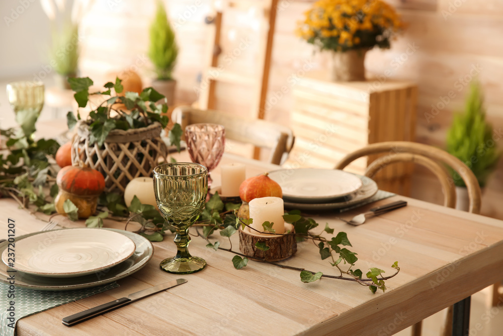 Beautiful festive table setting Beautiful festive table setting