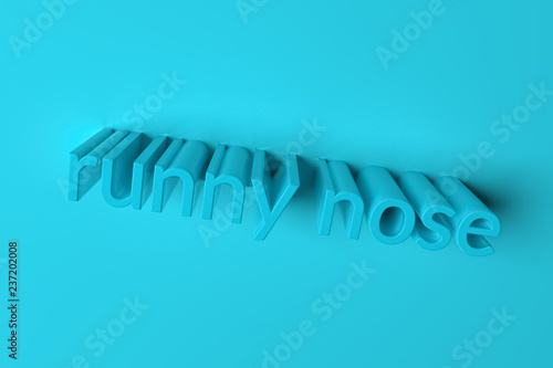Runny nose  background abstract typography  CGI keywords for design  graphic resource. 3D rendering.