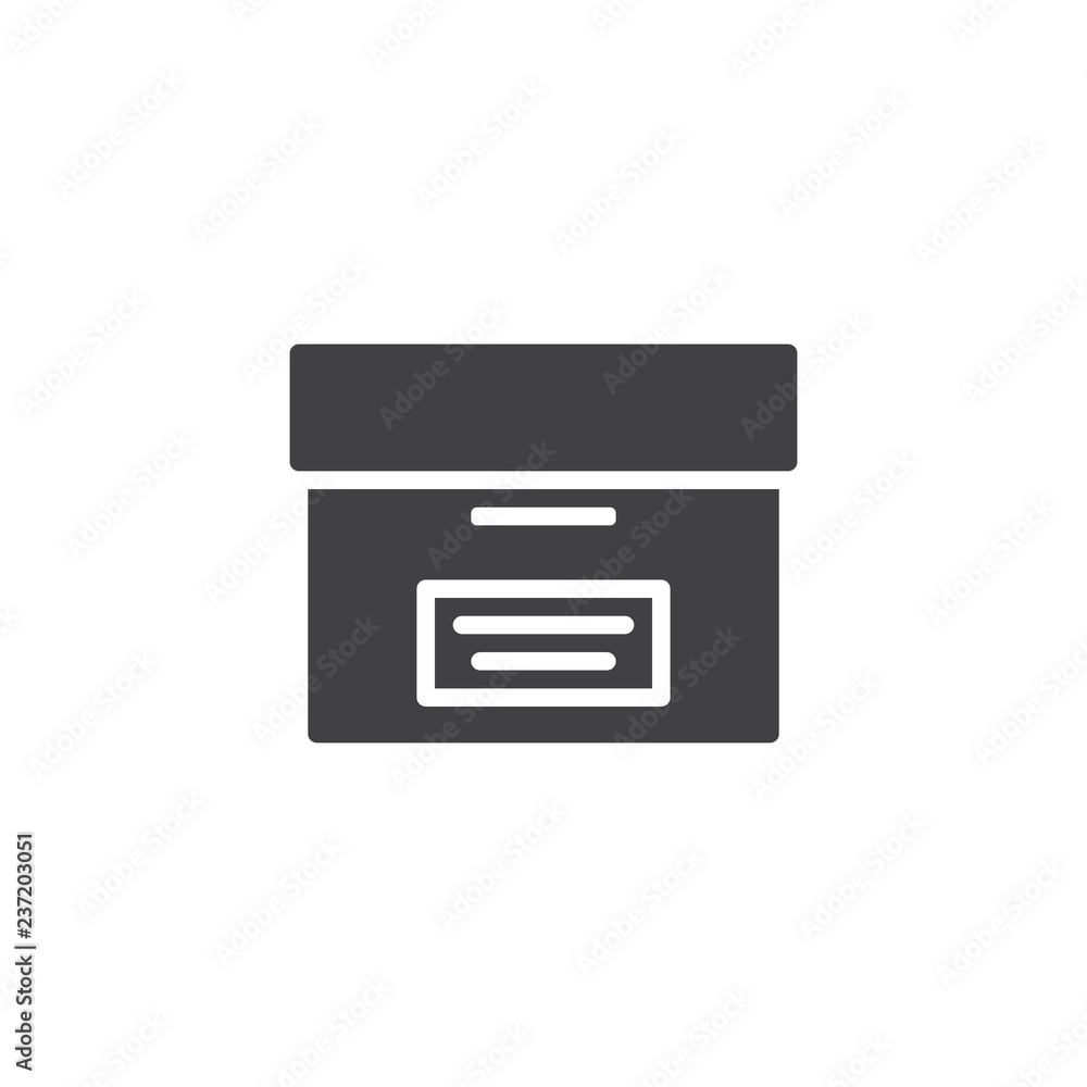 Office cardboard box vector icon. filled flat sign for mobile concept and web design. Office document box simple solid icon. Archive symbol, logo illustration. Pixel perfect vector graphics Office cardboard box vector icon. filled flat sign for mobile concept and web design. Office document box simple solid icon. Archive symbol, logo illustration. Pixel perfect vector graphics