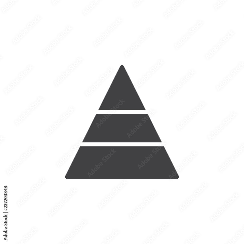 Pyramid chart vector icon. filled flat sign for mobile concept and web design. pyramid diagram simple solid icon. Symbol, logo illustration. Pixel perfect vector graphics