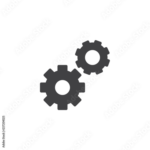 Setting gears vector icon. filled flat sign for mobile concept and web design. Preferences gear simple solid icon. Symbol, logo illustration. Pixel perfect vector graphics