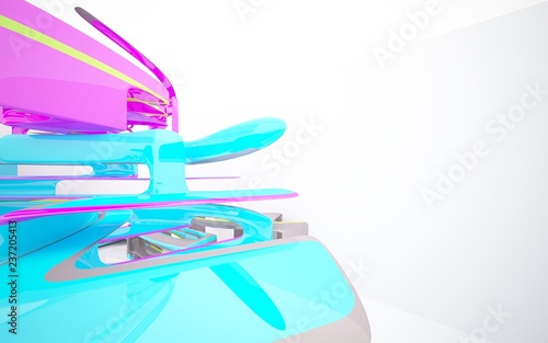 Abstract Architecture. Concept of organic architecture.3D illustration and rendering