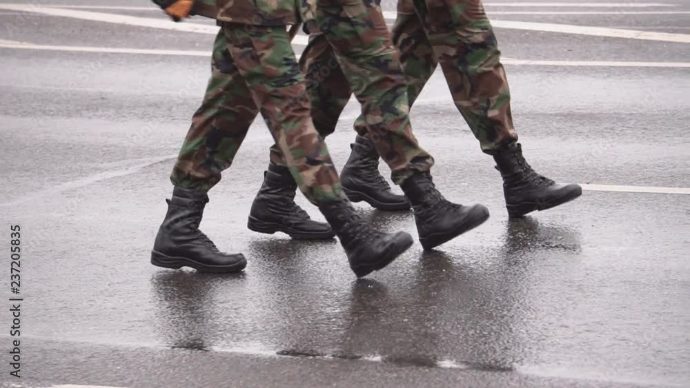 Troops marching at military parade of 100 year aniversary of Lithuanian army Troops marching at military parade of 100 year aniversary of Lithuanian army