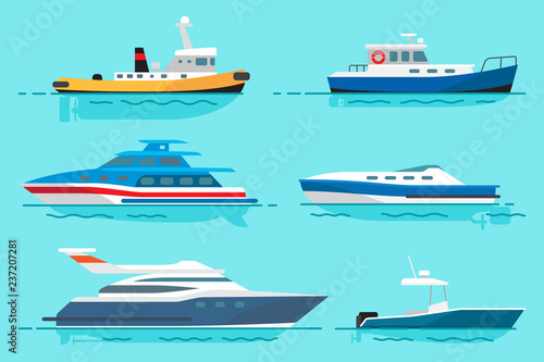 Vessels with Various Functions Illustrations Set