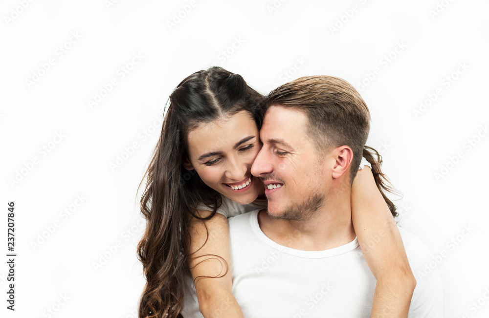 romantic beautiful couple na white isolated background romantic beautiful couple na white isolated background