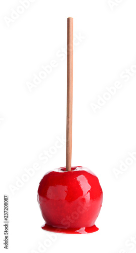 Delicious candy apple on wh...