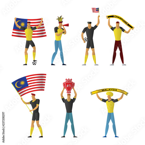 Malaysia football fans Cheerful soccer