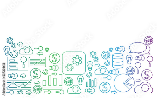 data analytics icons on a white background