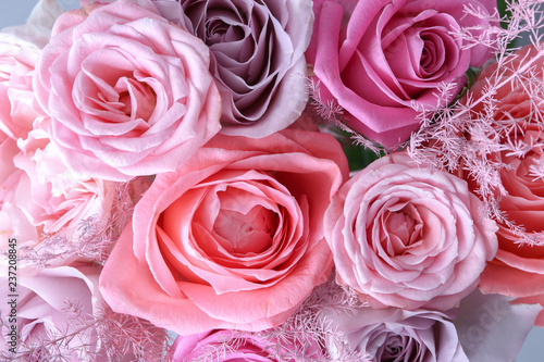 Fototapeta Naklejka Na Ścianę i Meble -  Beautiful bouquet of roses, closeup