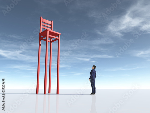 Businessman in front of a l...
