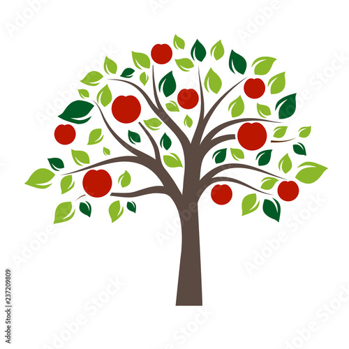 Obraz na płótnie Flat Color Single Apple Tree