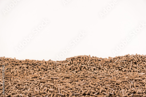 Pile of wooden pellets