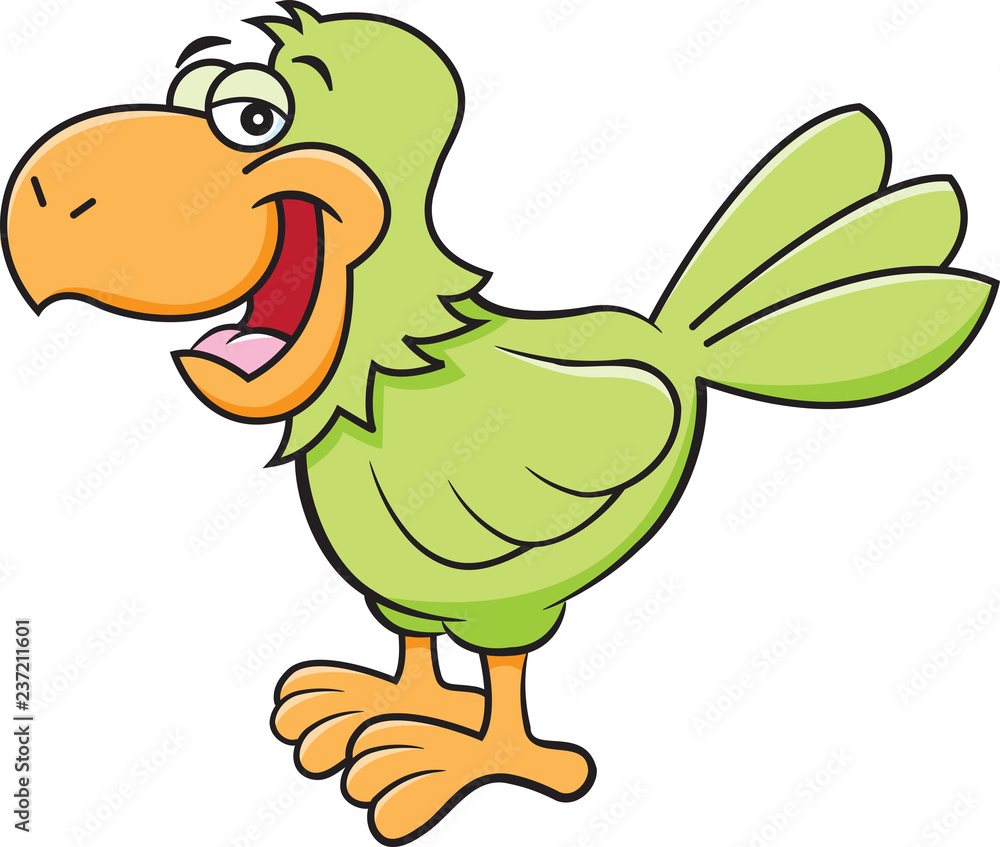 Cartoon illustration of a happy parrot. Cartoon illustration of a happy parrot.
