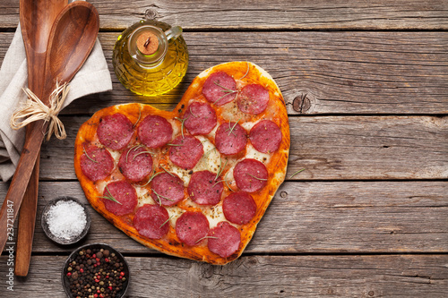 Heart shaped pizza