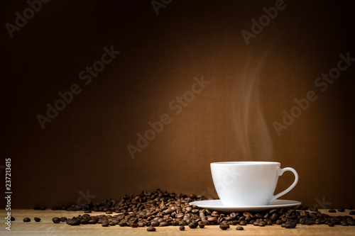 Coffee cup with dark background