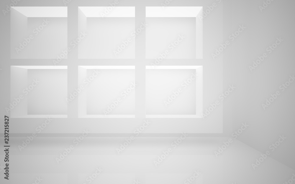 Abstract white interior of the future, with neon lighting. 3D illustration and rendering Abstract white interior of the future, with neon lighting. 3D illustration and rendering