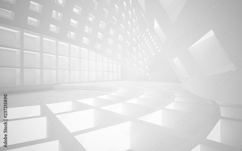 Abstract white interior of the future, with neon lighting. 3D illustration and rendering Abstract white interior of the future, with neon lighting. 3D illustration and rendering