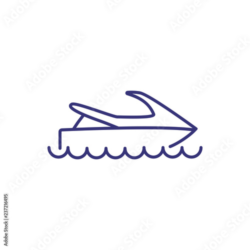 Hydrocycle line icon. Waverunner on white background. Sport concept. Vector illustration can be used for topics like sport, active lifestyle, entertainment 