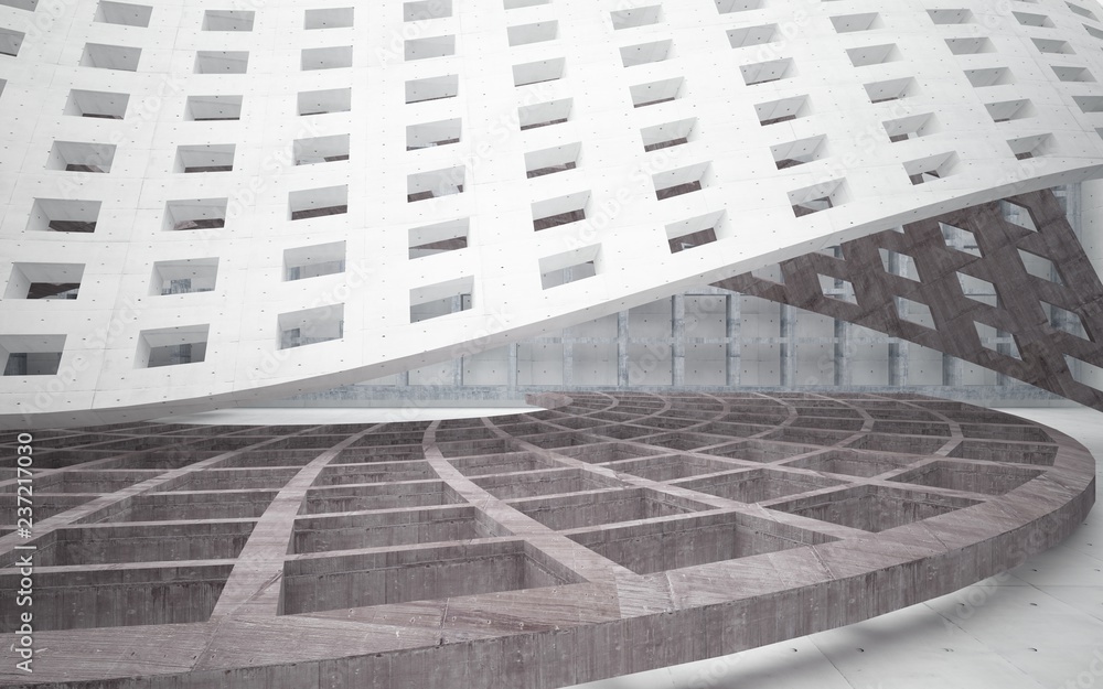 Obraz premium Abstract interior of concrete. Architectural background. 3D illustration and rendering 