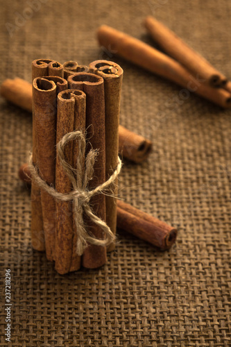 Tubes of cinnamon tied with a rope