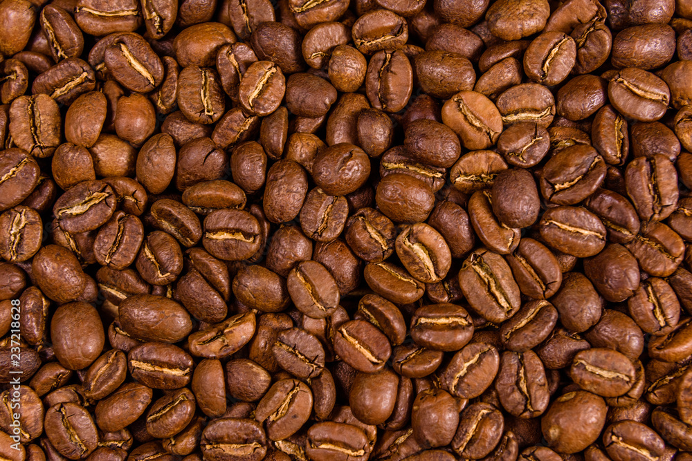 Background of many roasted coffee beans Background of many roasted coffee beans