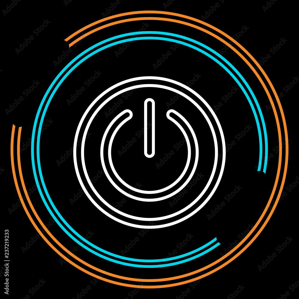 Simple Power Thin Line Vector Icon Simple Power Thin Line Vector Icon